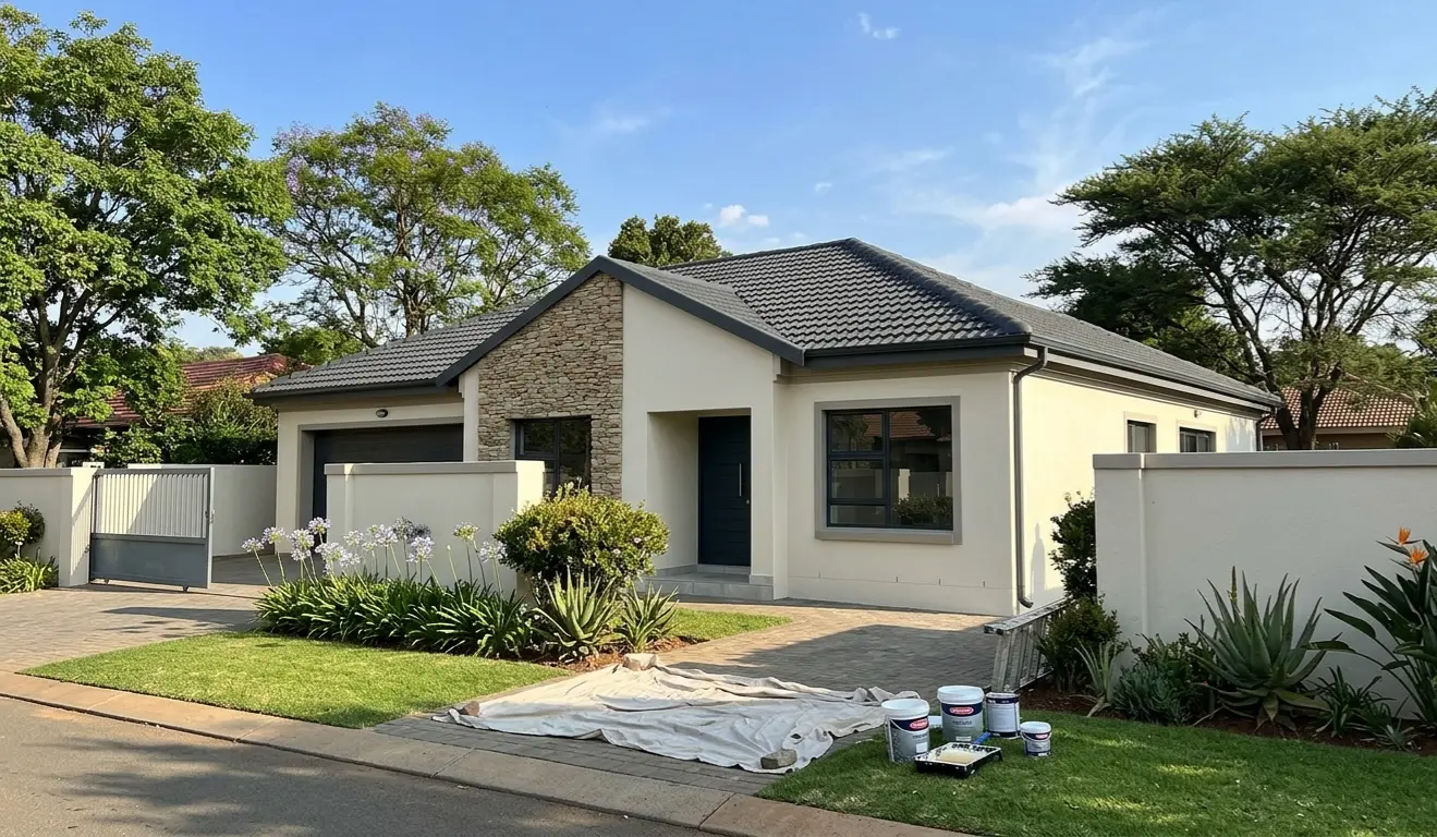Newly painted house exterior